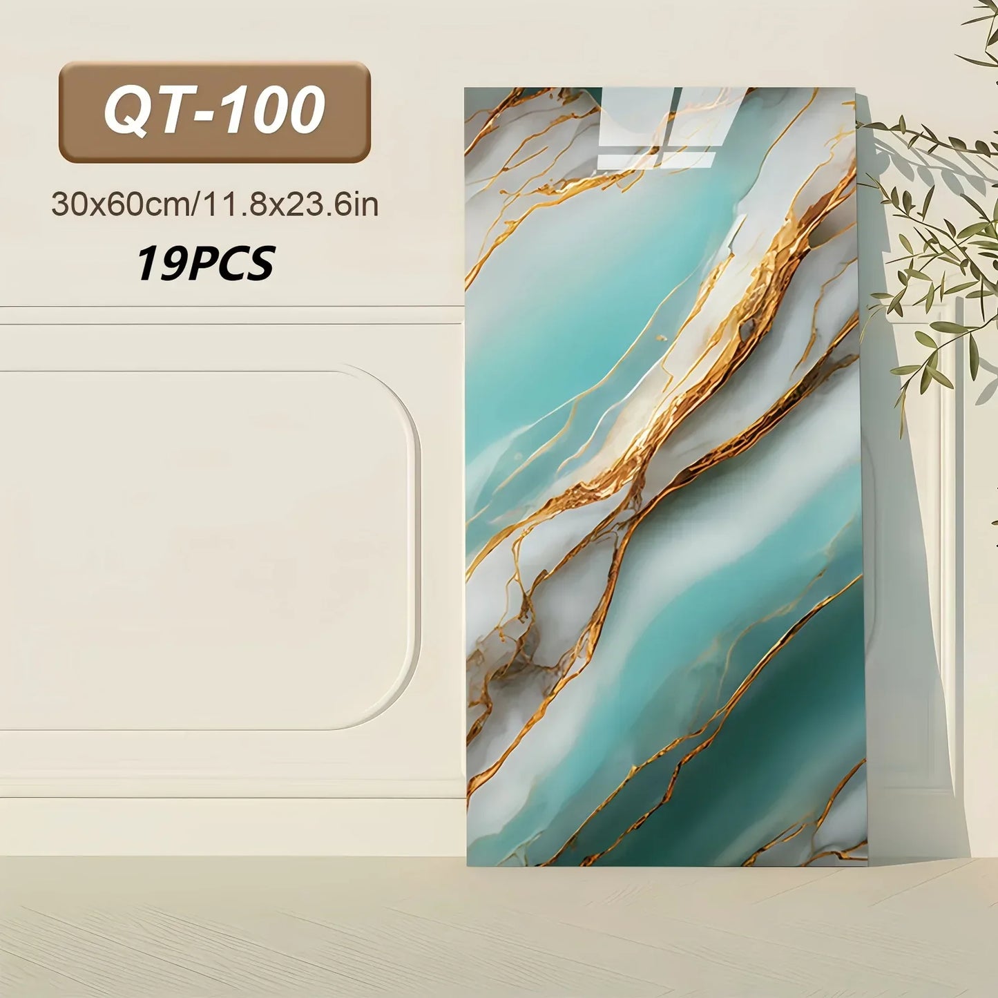 Selbstklebende 3D Marmor-Wandfliesen 60x30cm - Vinyl Fliesenaufkleber für Küche Bad & Wohnzimmer - Abwaschbar (19-99 Stück) - FUXLShop