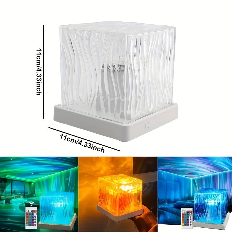 16-Farben LED Polarlicht Projektor – USB Nachtlicht mit Fernbedienung, dimmbar & rotierend – Ambient-Beleuchtung für Zuhause, Party & Geschenkideen