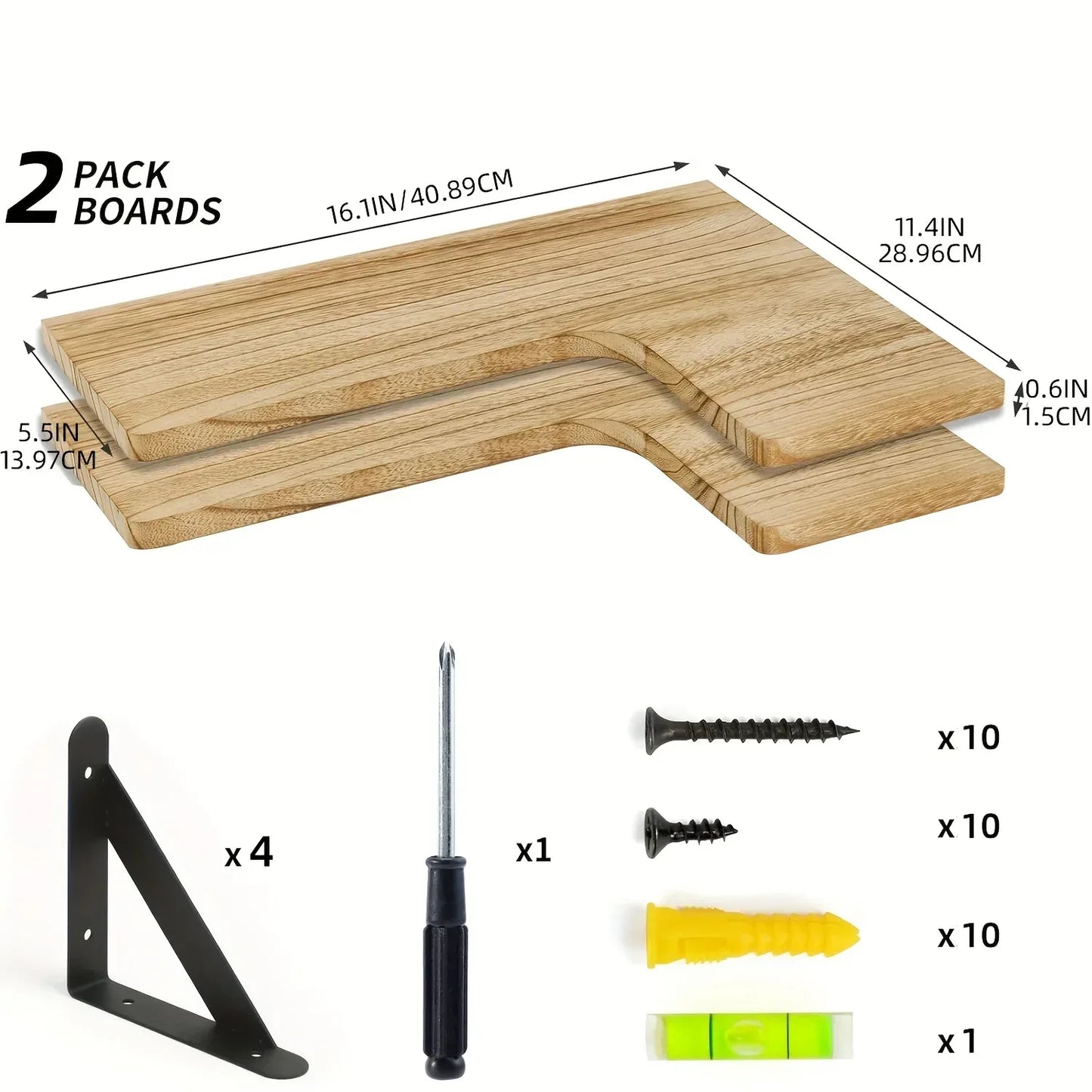 Eckregal Massivholz Wandmontage – Floating Shelf für Wohnzimmer, Küche & Büro - FUXLShop