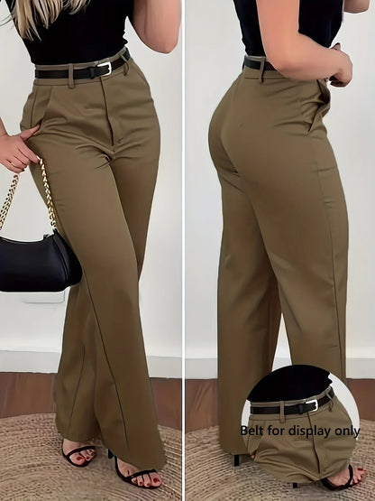 Damen Straight-Leg Hose Elegant – High-Waist Business Casual - FUXLShop