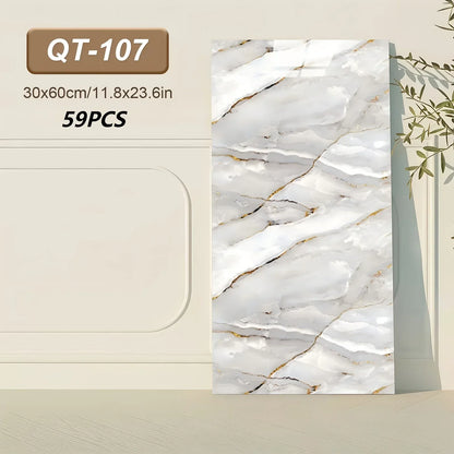 Selbstklebende 3D Marmor-Wandfliesen 60x30cm - Vinyl Fliesenaufkleber für Küche Bad & Wohnzimmer - Abwaschbar (19-99 Stück) - FUXLShop
