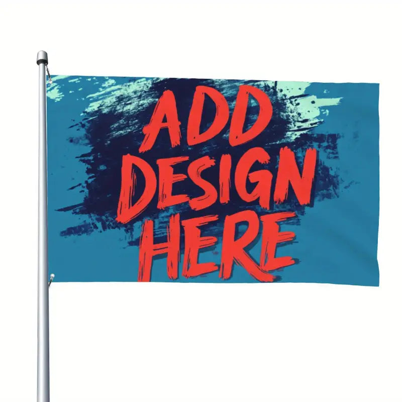 Personalisiertes banner blau mit rotem pinselstrich text eigenem text für individuelles banner innen und außen