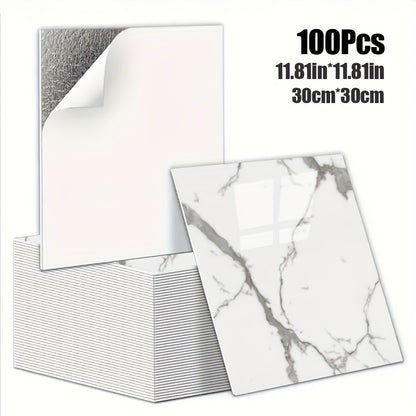 Luxury Marble Wall Panels 47.78×47.78 cm aus 3D-Vinyl, selbstklebend, spritzwassergeschützt und geeignet für Schlafzimmer, Wohnzimmer, Dusche und Bar
