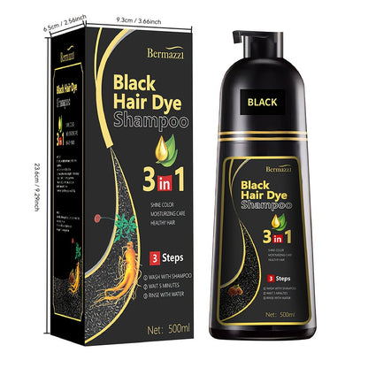 500ml Ginseng Haarfärbe-Shampoo – Pflanzliche Pflege, Grauabdeckung, langanhaltende Farbe, feuchtigkeitsspendend & sanft für Damen & Herren