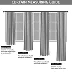 Verdunkelungsvorhänge 2er set mit geometrische wellen-muster silber in grau 213cm lang mit messhilfe in verschiedenen längen