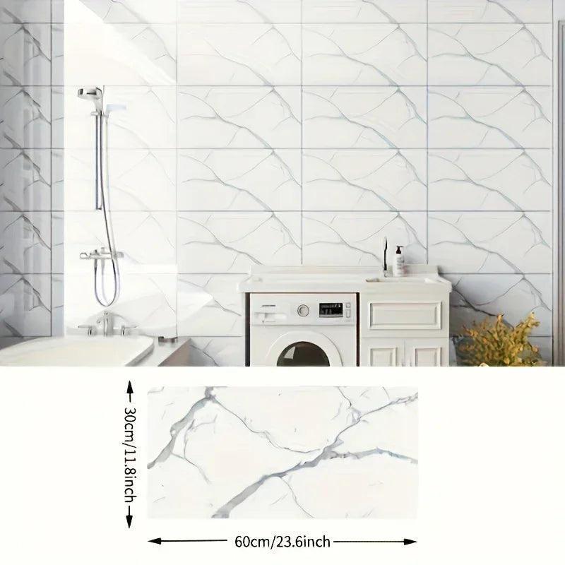 Selbstklebende Wandfliesen Marmor-Optik 20/40 Stück - Wasserfest & Abwaschbar - FUXLShop