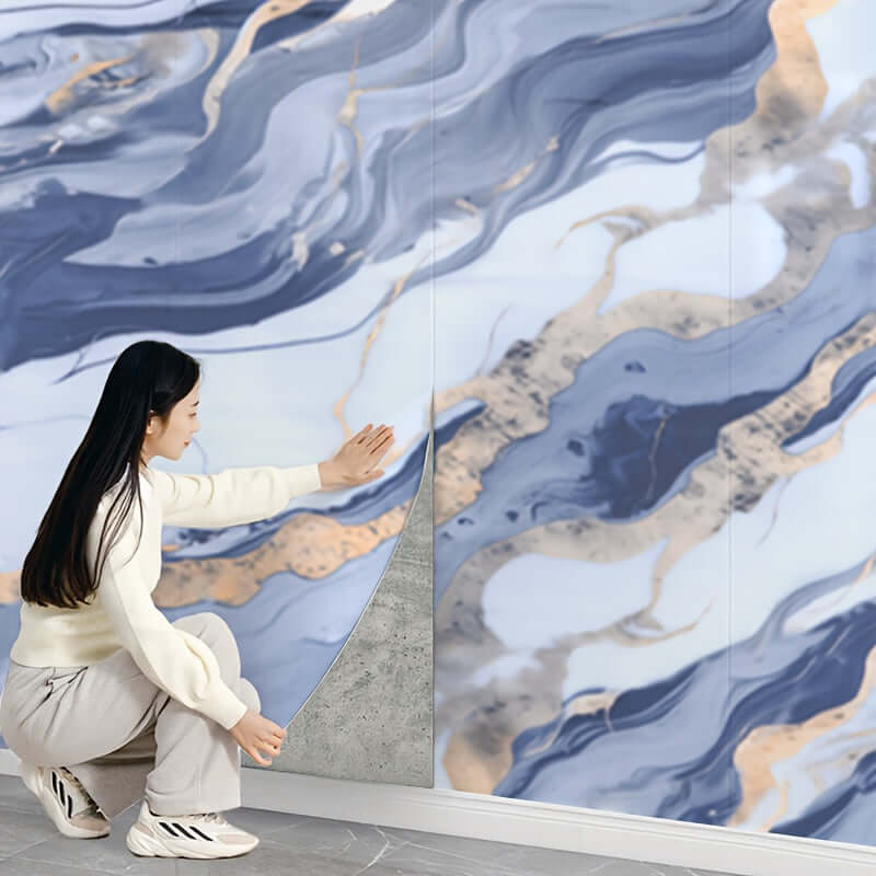 3D Marmor Tapetenrolle – Selbstklebender Schaumstoff-Sticker mit Alufolie, wasserfest & abnehmbar – Für Küche, Bad, Schlafzimmer & Möbeloberflächen - FUXLShop