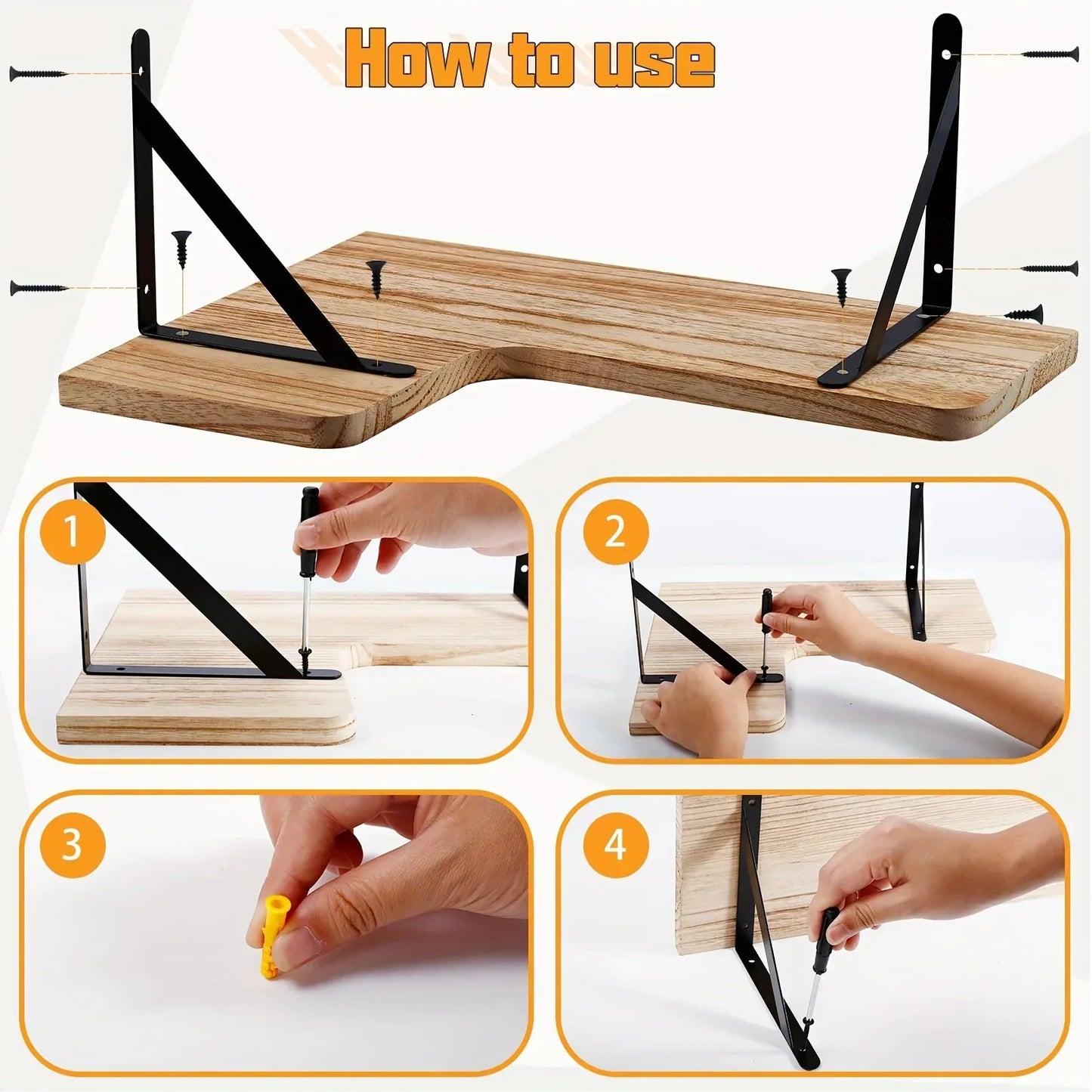 Eckregal Massivholz Wandmontage – Floating Shelf für Wohnzimmer, Küche & Büro - FUXLShop