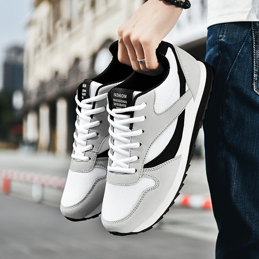 Unisex Retro-Sneaker, Low-Top, atmungsaktiv, EVA/Gummisohle, runde Spitze, Weiß & Schwarz, bequem, für alle Jahreszeiten.