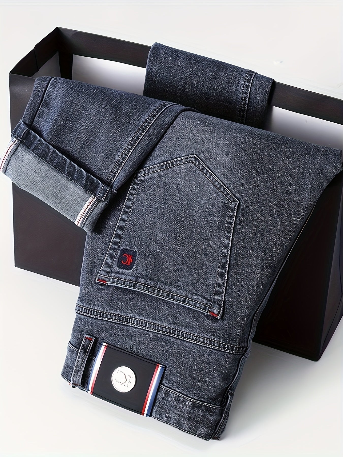 Herren Business-Jeans mit geradem Schnitt und Stretch-Komfort – Farbe Blau