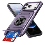Rugged lila stoßfeste handyhülle mit schwarzem metallhalter und dual-kartenslot für iphone 11 bis 17 pro max online bestellen