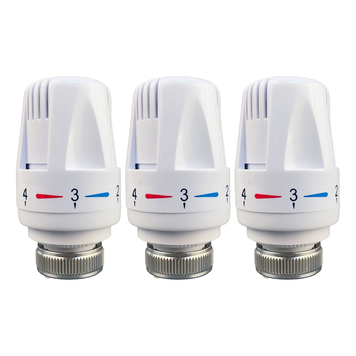 3er-Set Smart Thermostat-Ventilköpfe – M30x1,5 Gewinde, Temperaturregelung 4–120 °C, Weiß ABS + Bronze, für Heizkörper in Haus & Büro