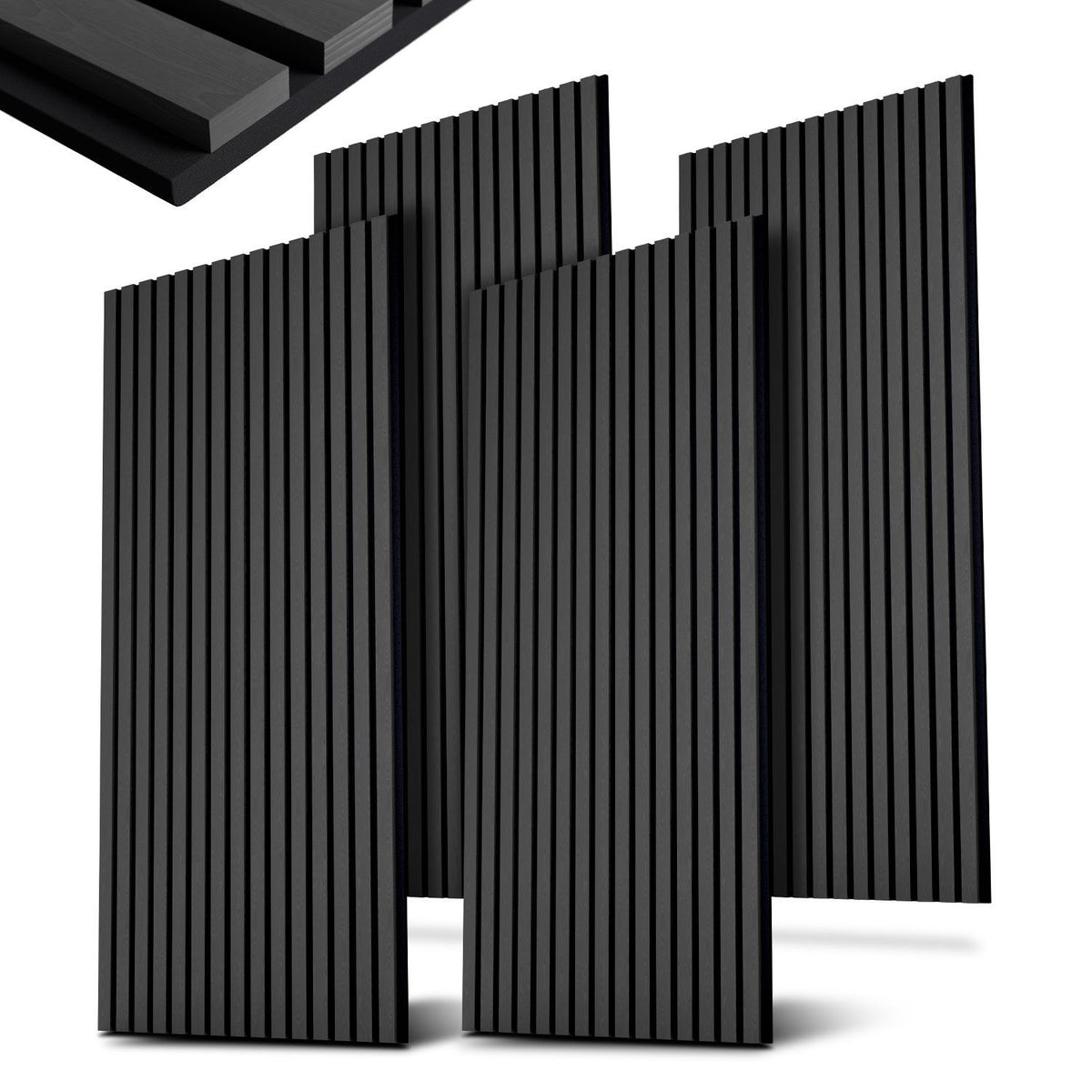 Akustikpaneele 4er-Set mit Holzfurnier – 120 × 60 cm, 18 mm, 2,88 m² Wandverkleidung