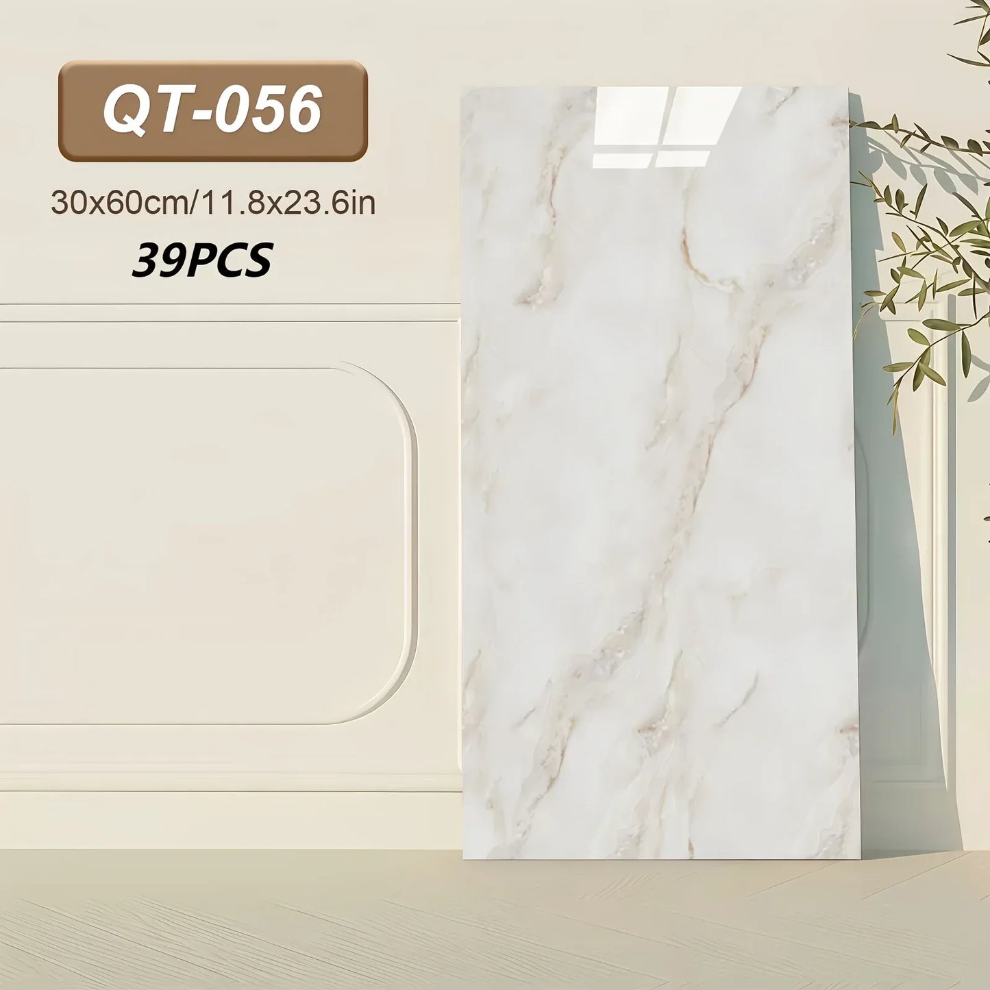Selbstklebende 3D Marmor-Wandfliesen 60x30cm - Vinyl Fliesenaufkleber für Küche Bad & Wohnzimmer - Abwaschbar (19-99 Stück) - FUXLShop