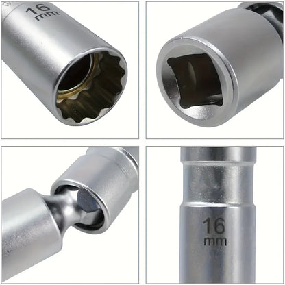 Zündkerzenschlüssel Magnetisch 2er Set - 14/16mm mit Kardangelenk - Heavy Duty - FUXLShop