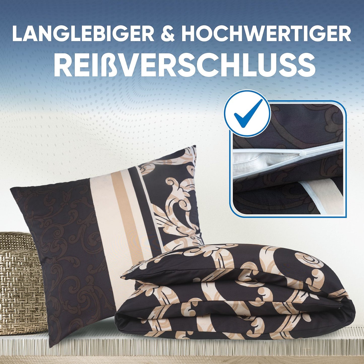 Bettwäsche-Set 135x200 4-teilig – Allergikerfreundlich – Spannbettlaken 135x200 & Kissenbezug 80x80 | Modern & Hochwertig