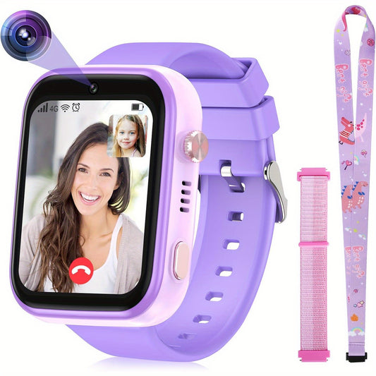 Premium LTE(4G) Smartwatch für Kinder – Android Uhr mit GPS, WLAN, SOS, Musik, ultradünn, mit integrierten Ohrhörern, ideal für Schule & Freizeit