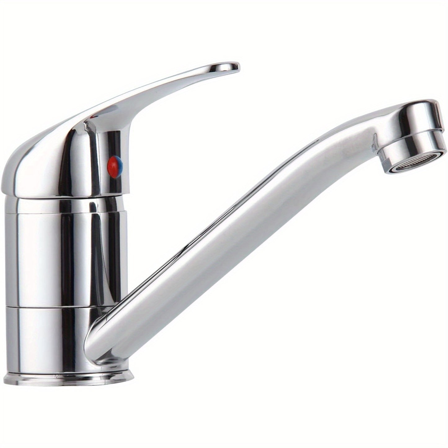 Hochwertiger Messing-Wasserhahn mit 360° Dreh-Auslauf – Einhebelmischer, Warm/Kalt-Anzeige, Chrom-Optik, einfache Montage für Küche & Bad