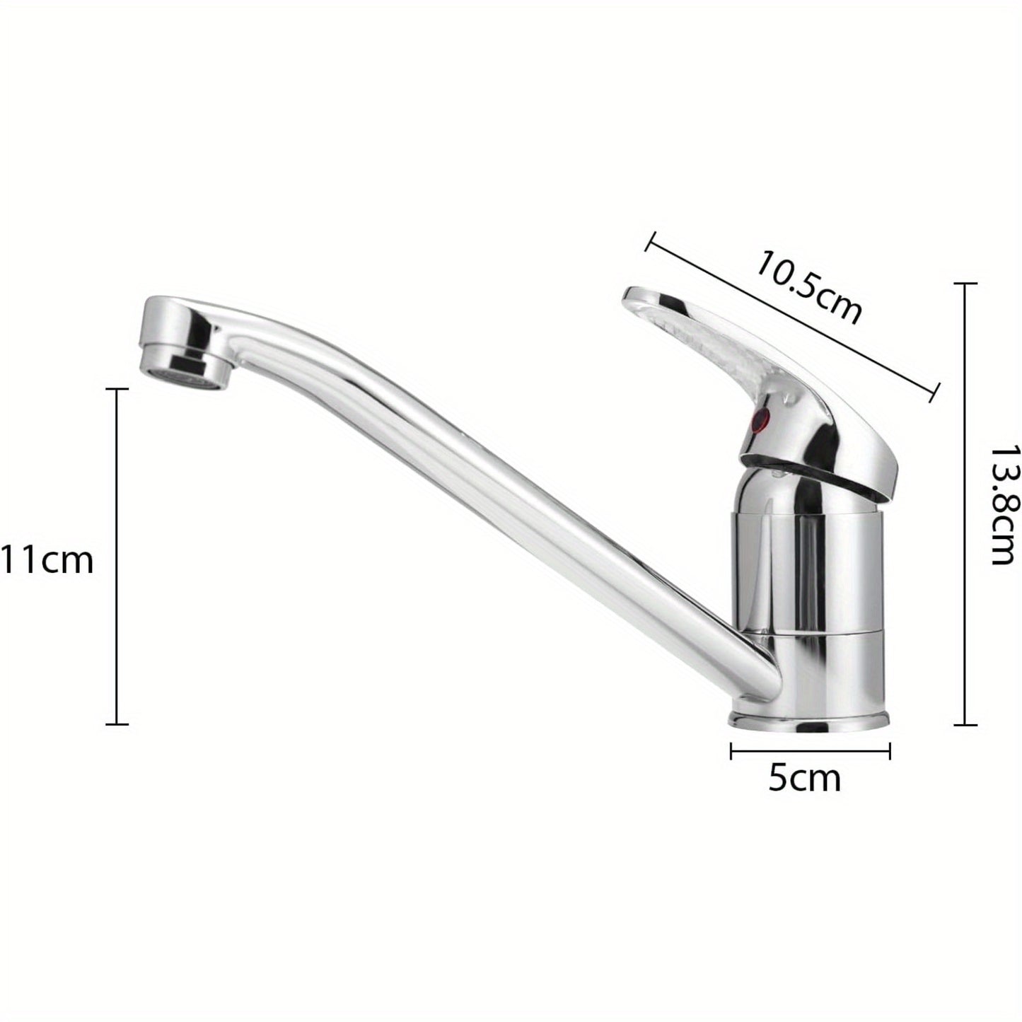 Hochwertiger Messing-Wasserhahn mit 360° Dreh-Auslauf – Einhebelmischer, Warm/Kalt-Anzeige, Chrom-Optik, einfache Montage für Küche & Bad