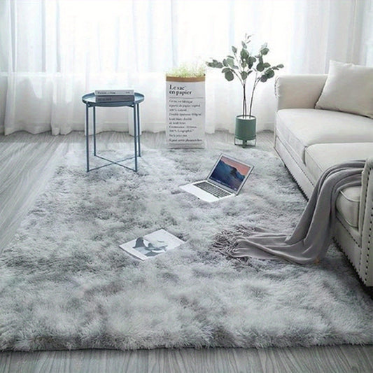 Grauer Farbverlauf Teppich – Tie Dye Matte für Wohnzimmer, Schlafzimmer, Büro & Bettseite – Geschenkidee & Deko (40x60cm–200x300cm)