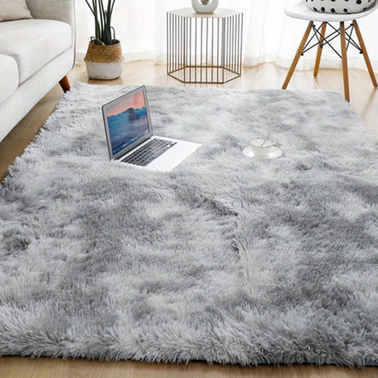 Grauer Farbverlauf Teppich – Tie Dye Matte für Wohnzimmer, Schlafzimmer, Büro & Bettseite – Geschenkidee & Deko (40x60cm–200x300cm)