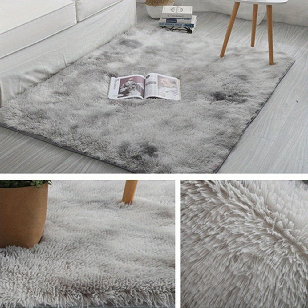 Grauer Farbverlauf Teppich – Tie Dye Matte für Wohnzimmer, Schlafzimmer, Büro & Bettseite – Geschenkidee & Deko (40x60cm–200x300cm)