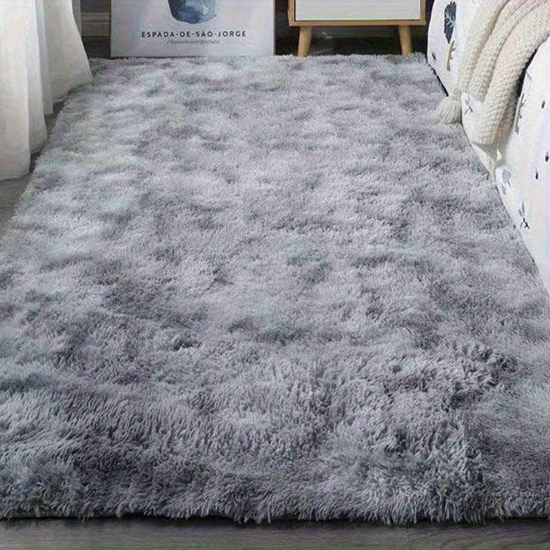 Grauer Farbverlauf Teppich – Tie Dye Matte für Wohnzimmer, Schlafzimmer, Büro & Bettseite – Geschenkidee & Deko (40x60cm–200x300cm)