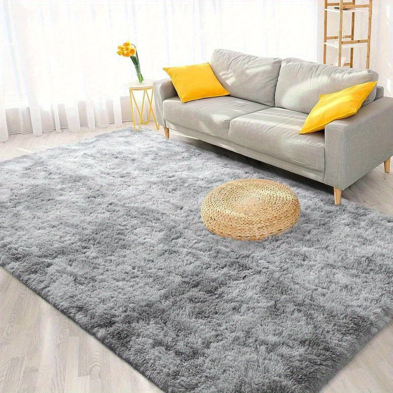 Grauer Farbverlauf Teppich – Tie Dye Matte für Wohnzimmer, Schlafzimmer, Büro & Bettseite – Geschenkidee & Deko (40x60cm–200x300cm)