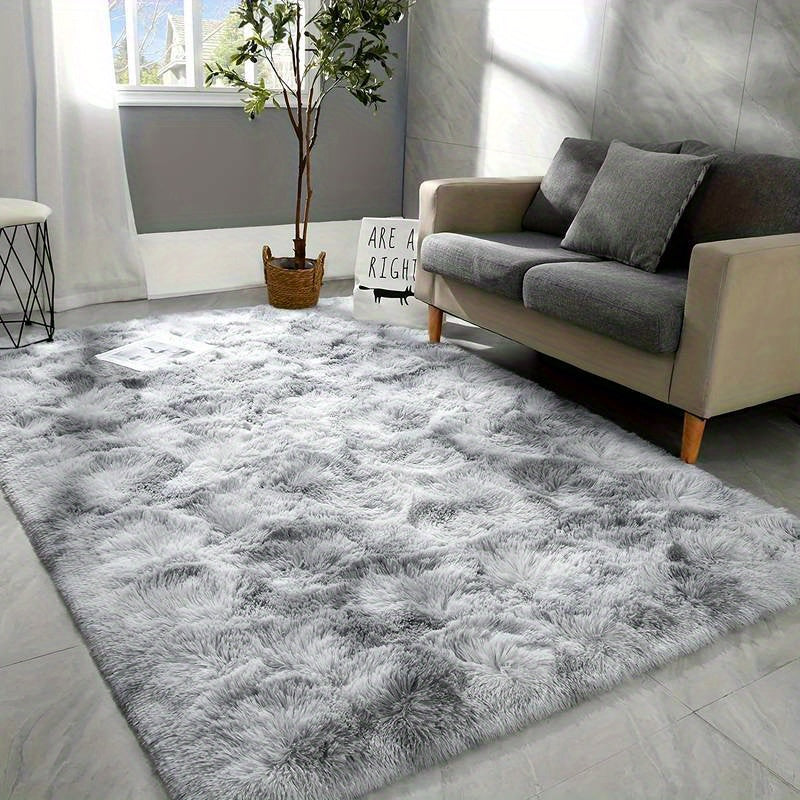 Grauer Farbverlauf Teppich – Tie Dye Matte für Wohnzimmer, Schlafzimmer, Büro & Bettseite – Geschenkidee & Deko (40x60cm–200x300cm)