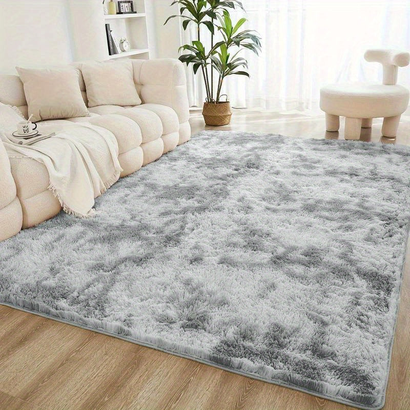 Grauer Farbverlauf Teppich – Tie Dye Matte für Wohnzimmer, Schlafzimmer, Büro & Bettseite – Geschenkidee & Deko (40x60cm–200x300cm)