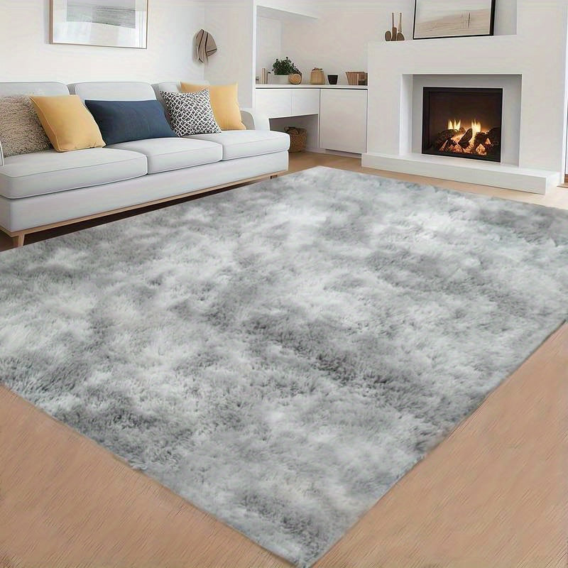 Grauer Farbverlauf Teppich – Tie Dye Matte für Wohnzimmer, Schlafzimmer, Büro & Bettseite – Geschenkidee & Deko (40x60cm–200x300cm)