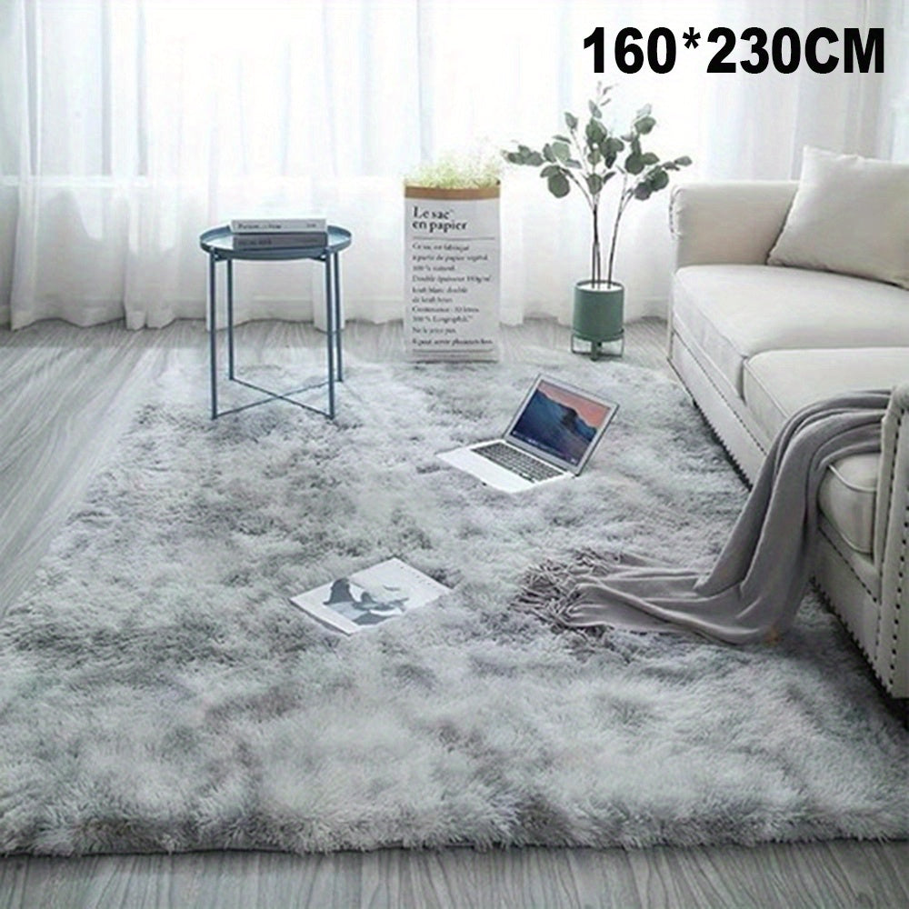 Grauer Farbverlauf Teppich – Tie Dye Matte für Wohnzimmer, Schlafzimmer, Büro & Bettseite – Geschenkidee & Deko (40x60cm–200x300cm)