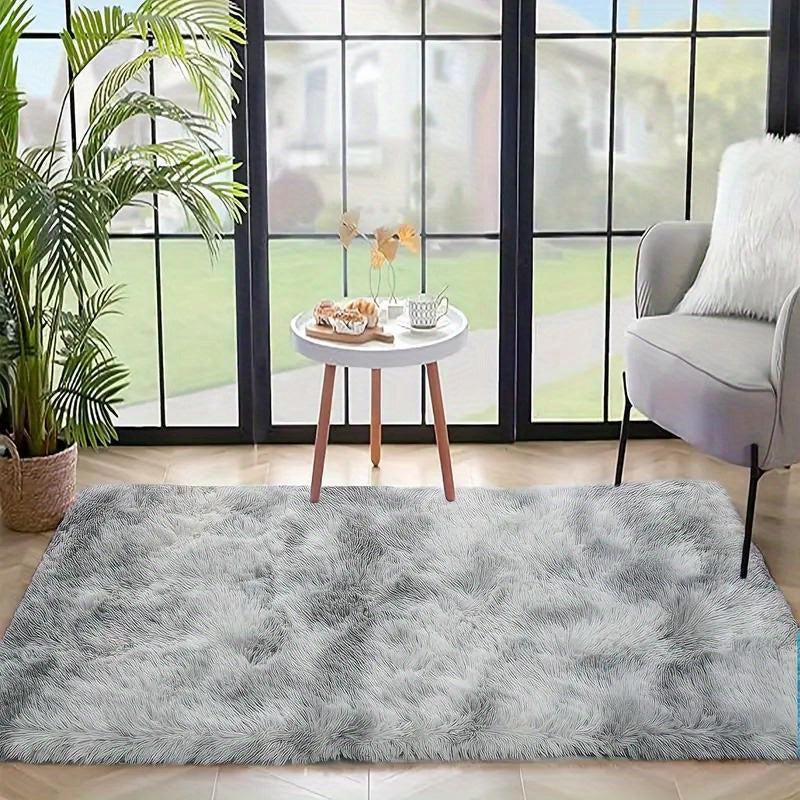Grauer Farbverlauf Teppich – Tie Dye Matte für Wohnzimmer, Schlafzimmer, Büro & Bettseite – Geschenkidee & Deko (40x60cm–200x300cm)