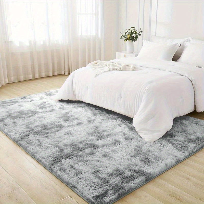 Grauer Farbverlauf Teppich – Tie Dye Matte für Wohnzimmer, Schlafzimmer, Büro & Bettseite – Geschenkidee & Deko (40x60cm–200x300cm)