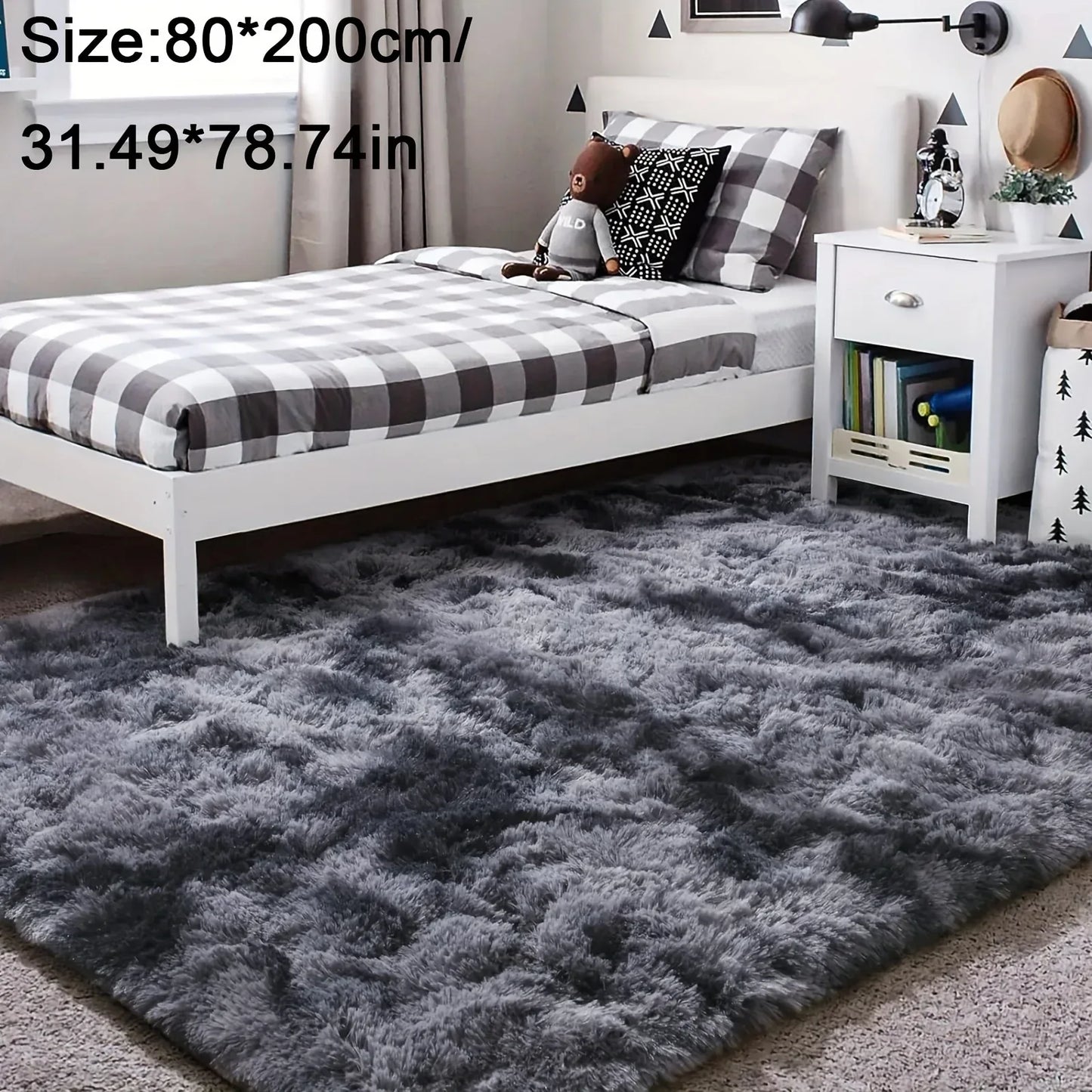 Plüsch Teppich Tie-Dye – Weiche rutschfeste Bettvorleger für Wohnzimmer & Schlafzimmer - FUXLShop
