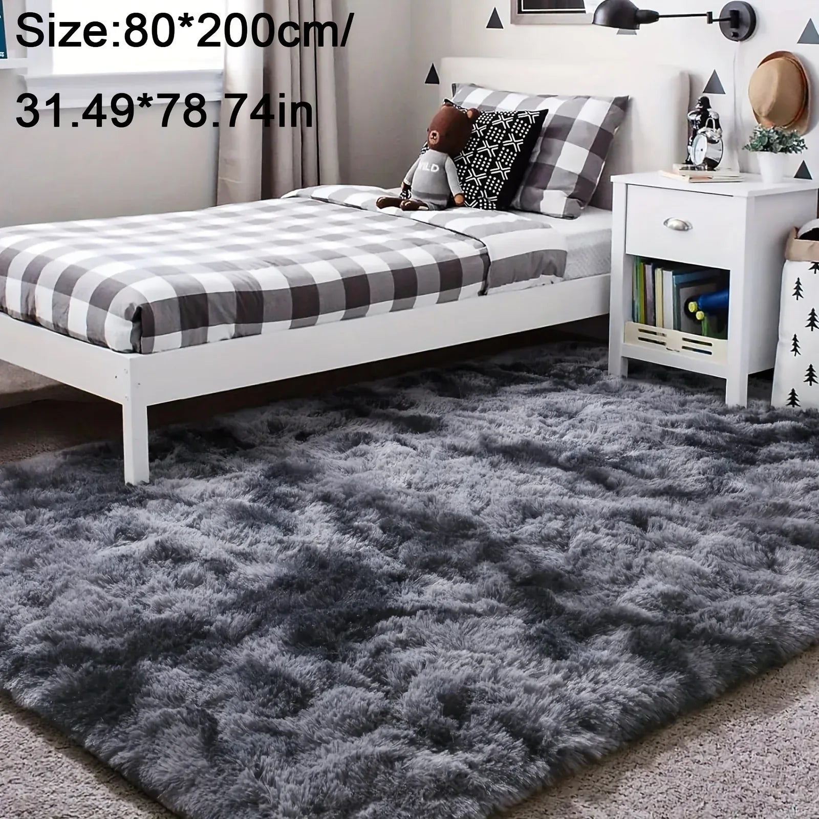 Plüsch Teppich Tie-Dye – Weiche rutschfeste Bettvorleger für Wohnzimmer & Schlafzimmer - FUXLShop