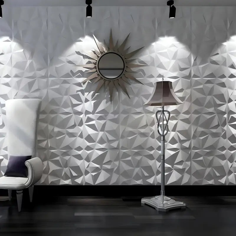Weiße 3d wandpaneele selbstklebend mit geometrischem rauten-design aus pvc 30x30 cm rückstandslos entfernbar online bestellen