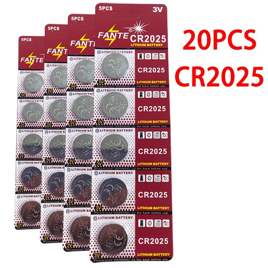 CR2025 Knopfzellen-Batterie – geeignet für Autoschlüssel, E-Fahrzeug-Fernbedienungen, Blutzuckermessgeräte & elektronische Uhren, langlebig & zuverlässig