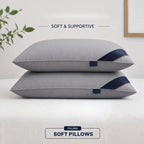 Kissen 65 × 40 cm im 2er oder 4er set mit weicher füllung graue kissen mit navy blauen streifen zum online bestellen oder als geschenkideen