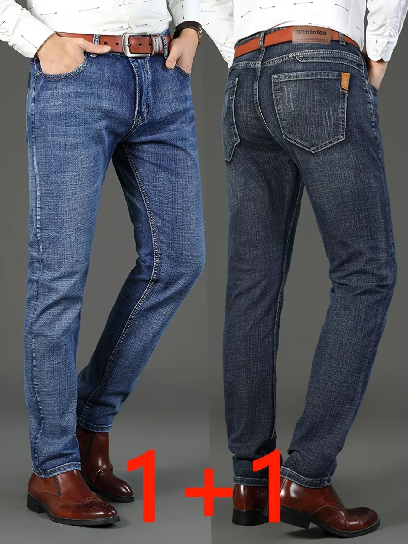 Herren Jeans Loose Fit Straight Leg - Business Casual Denim Hose mit Stretch - FUXLShop