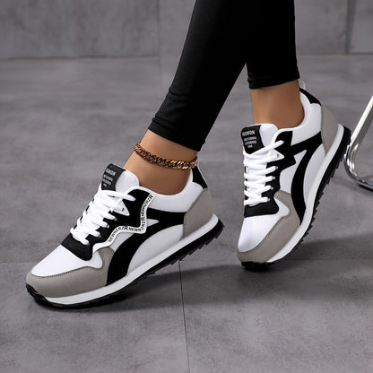 Damen Retro Low - Top Schnürsneaker – Atmungsaktive Stoff - Sneaker mit Streifen, TPR - Sohle, ganzjähriger Komfort für Laufen, Gehen & Freizeit, Vintage - Look, flexible Schuhe - FUXL - Shopify