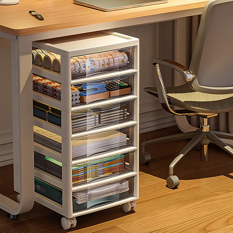 Rollbarer Mehrzweck-Aufbewahrungswagen mit Schubladen – Mobiler Büro-Organizer mit Ablagefach, ideal für Bürobedarf, Bastelmaterial & Zubehör - FUXLShop