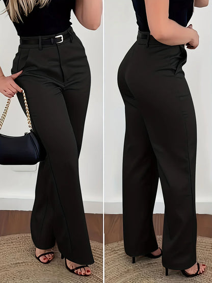Damen Straight-Leg Hose Elegant – High-Waist Business Casual - FUXLShop
