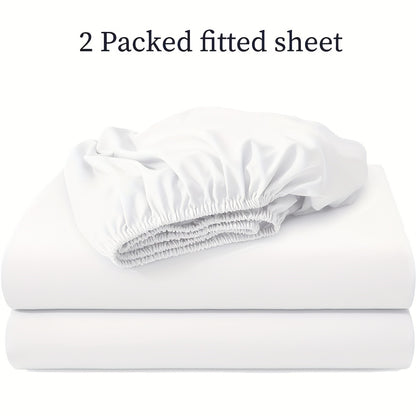 2-teiliges Spannbettlaken-Set – Weich, atmungsaktiv & waschbar, ideal für Schlafzimmer, hautfreundlich & pflegeleicht, modernes Design für jedes Bett - FUXL-Shopify 
