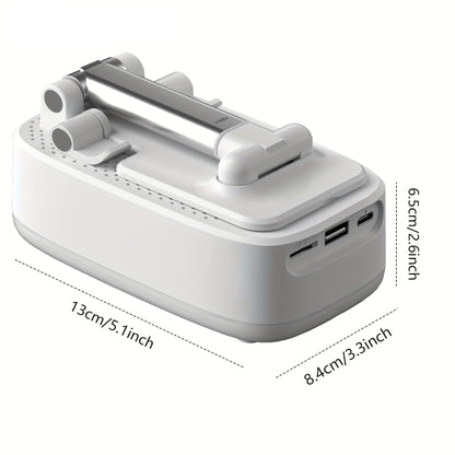 NewRixing 6W Wireless Lautsprecher mit Handyhalter – TWS Dual Pairing, 1800mAh Akku, Hi‑Fi Stereo & Bass, USB‑C, Powerbank, Indoor/Outdoor