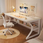Computertisch mit Ablageregal & Metallgestell – Ergonomisch, Gaming & Homeoffice