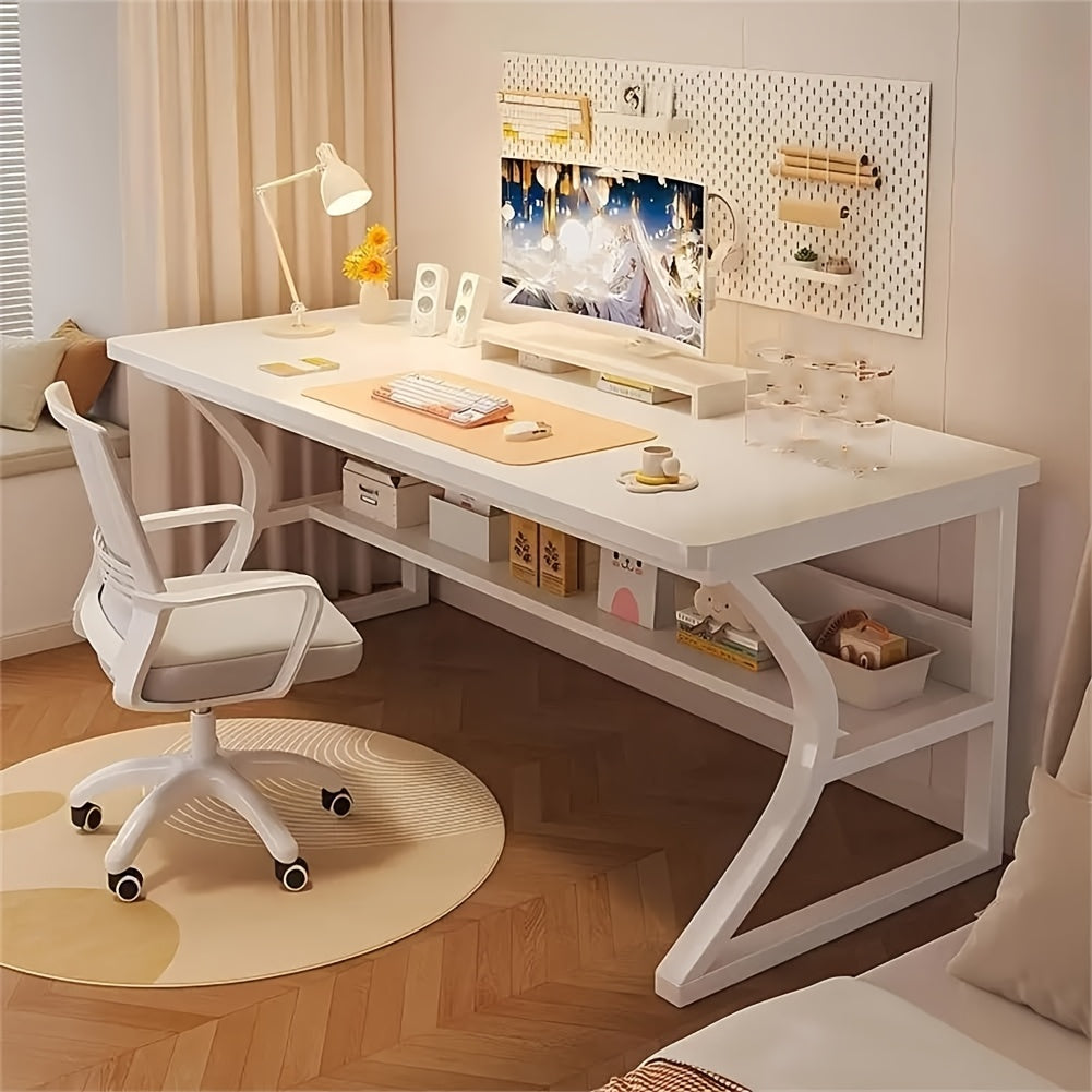 Computertisch mit Ablageregal & Metallgestell – Ergonomisch, Gaming & Homeoffice