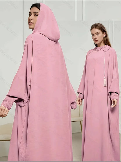 Plus Size Ice-Fiber Hijab Khimar – Faltenfrei, Leicht & Locker | Kapuzen‑Kopftuch für Damen | Frühling Sommer Herbst - FUXLShop