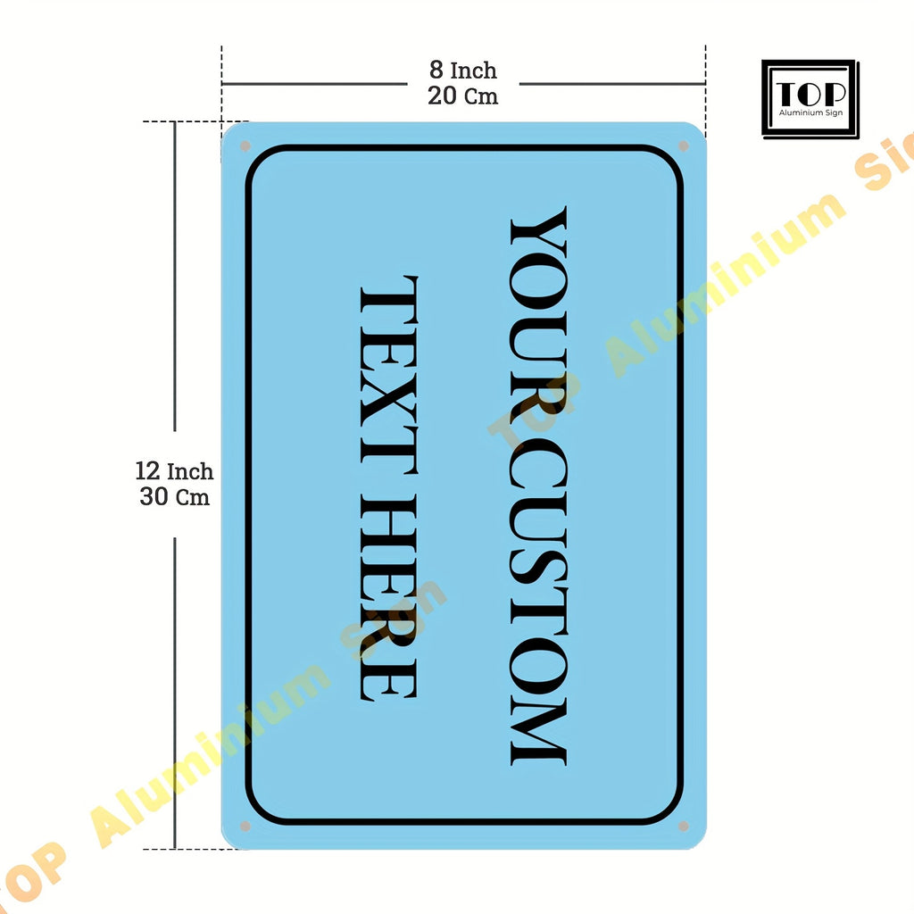 Personalisiertes 2D-Wandschild aus Aluminium – Rostfrei, Individuell Bedruckt, 20x30 cm