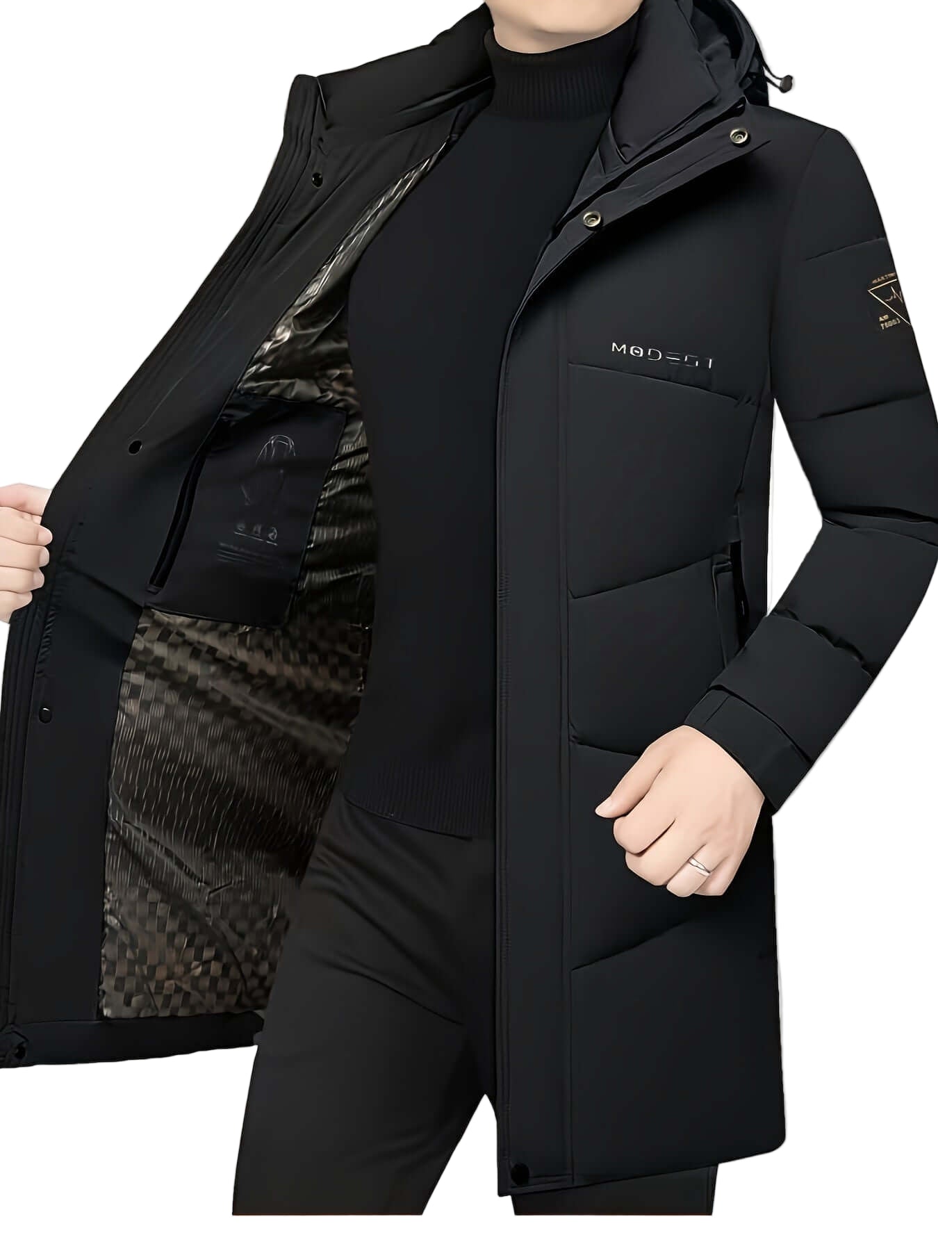 Herren Winterjacke mit Kapuze – winddicht, leicht und ideal für Outdoor-Aktivitäten. – hochwertig verarbeitet